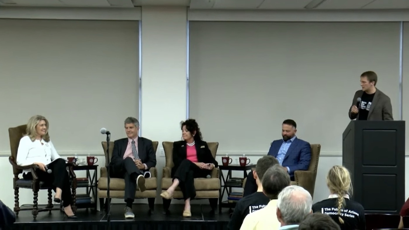 Joe Pitts moderating a panel discussion